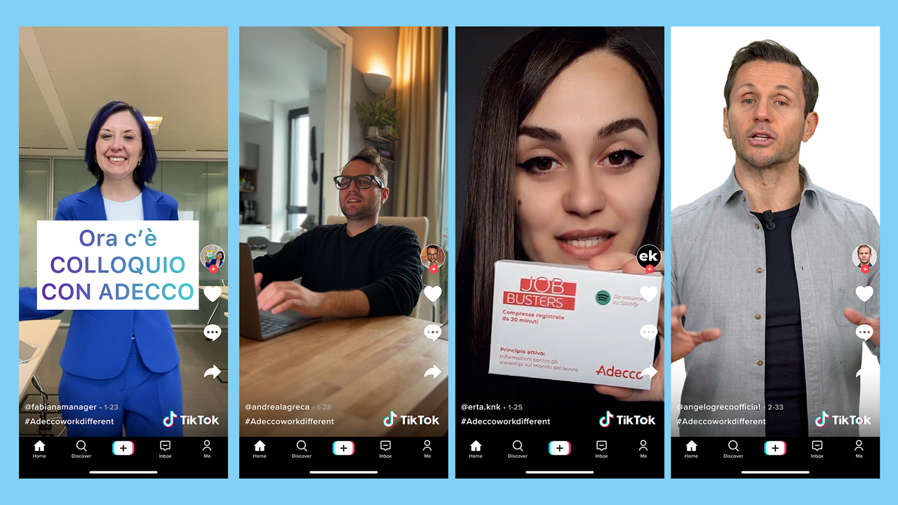 #Adeccoworkdifferent: Digitouch Marketing firma la campagna TikTok di Adecco