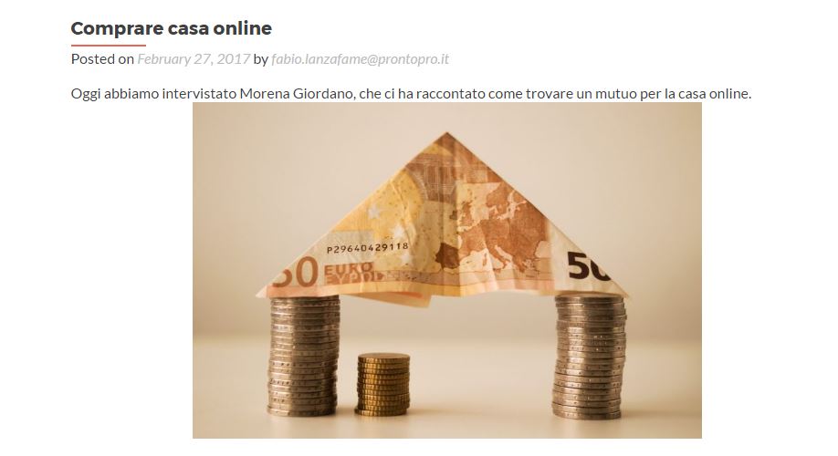 PRONTOPROBLOG – Comprare casa online – Intervista a Morena Giordano