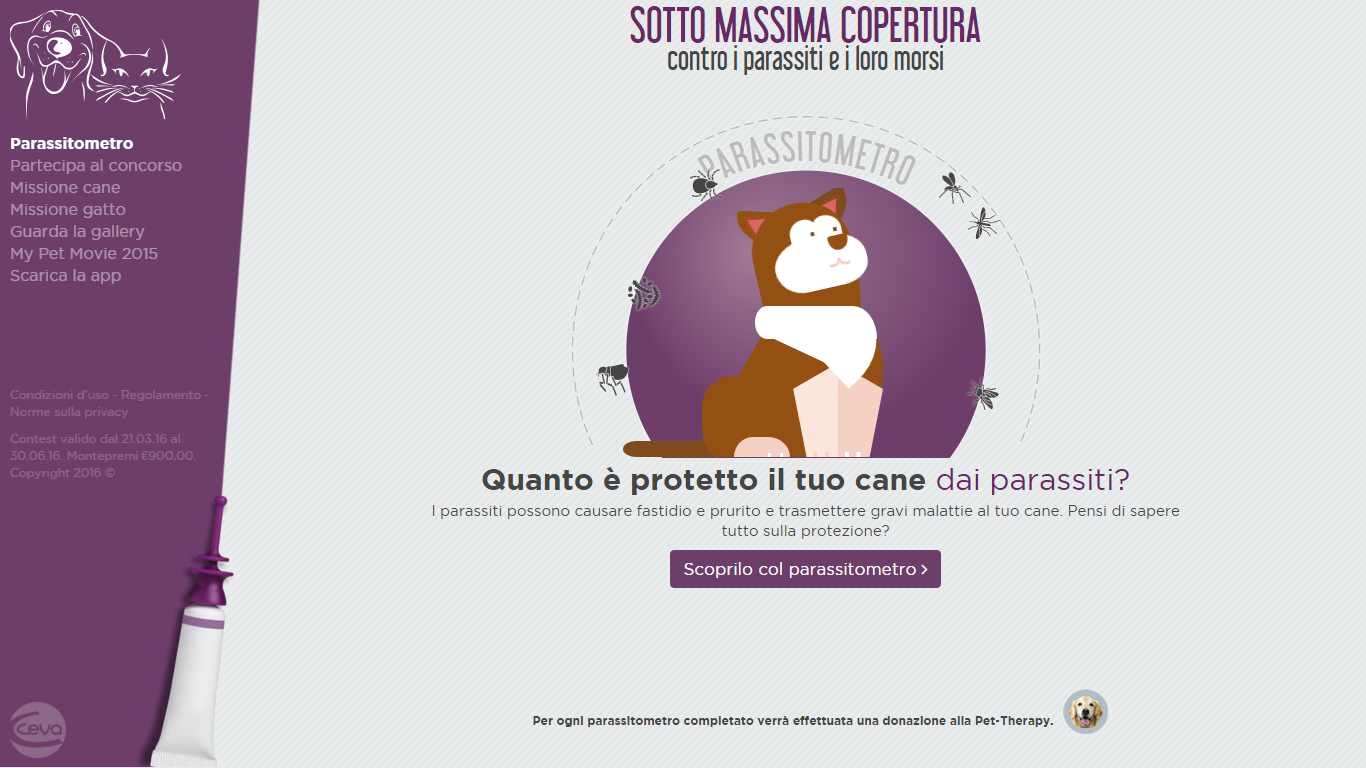 E3 crea per Ceva il Parassitometro: per gli Amici a 4 zampe la protezione è garantita