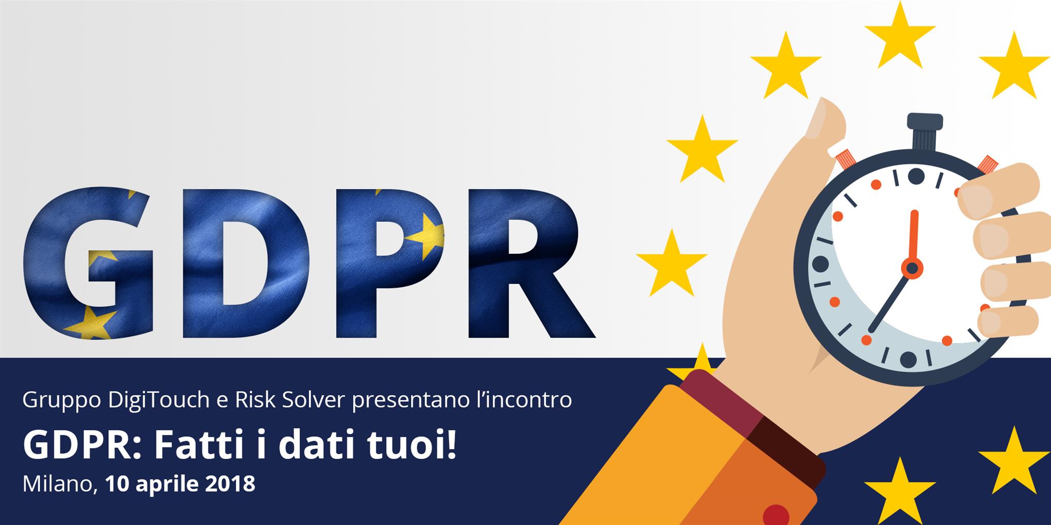 Gruppo DigiTouch insieme a Risk Solver per l'evento "GDPR: Fatti i dati tuoi!"